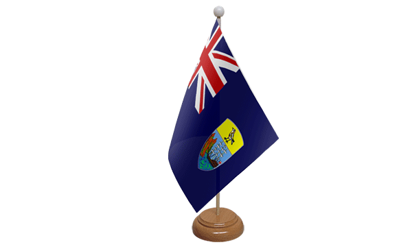 Saint Helena Small Flag with Wooden Stand